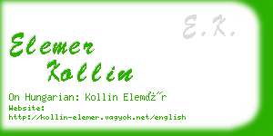 elemer kollin business card